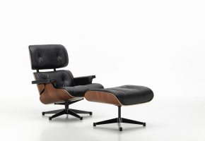 Lounge Chair Klassiker Design Vitra Herman Miller Charles und Ray Eames Palisander Leder schwarz  