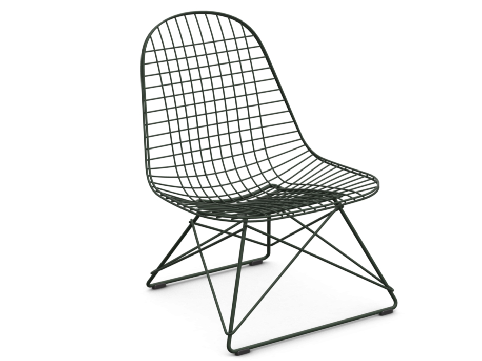 Vitra Wire Chair LKR Lounge Chair Drahtuntergestell Charles & Ray Eames Outdoor Dunkelgrün Eames Farben